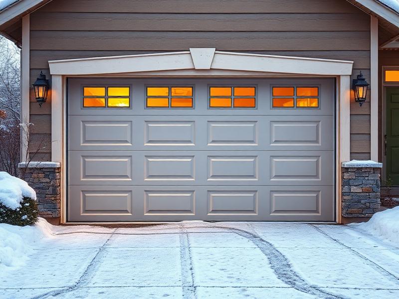 Garage door prepared for winter weather